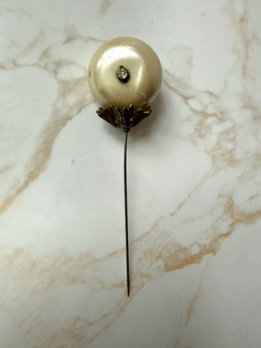Antique hat pin large - antique, faux