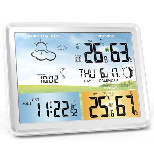White wireless weather station - white,