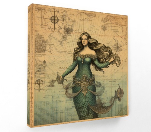 Pretty mermaid woman square - mermaid, 3-
