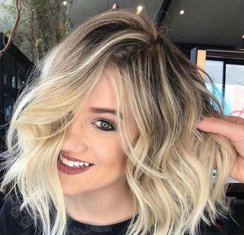 Gradient color short curly