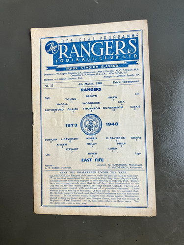 Rangers east fife - east, march