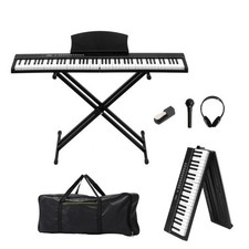 Foldable 88-Key Digital Piano Portable Electric Piano Keyboard w/ Double X Stand