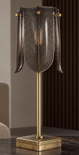 Smoked glass gold table - smoked, &