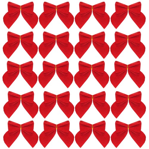 Christmas red bows velvet - christmas,