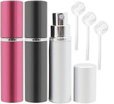 Perfume Atomiser Spray Bottle 3 Pieces 5 ml Refillable Refilling Travel Handbag