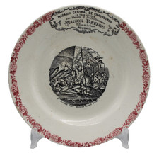 Antique H.B & Cie French Advertising Plate – Maison Defloge Roubaix – c.1900s