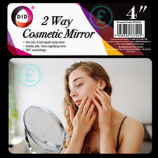 ❤️ 2 Way Cosmetic Mirror 4 Inch Double Sided 360° Swivel Makeup Magnifying DID