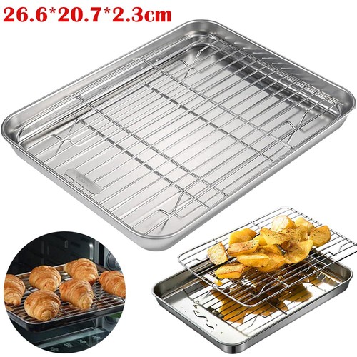 Stainless steel baking tray - steel,