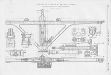 LOWCA Engineering Co Whitehaven 3 Ton Duplex Hydraulic Crane Antique Print 1893