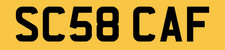SCAF VAN REG NUMBER PLATE SC58