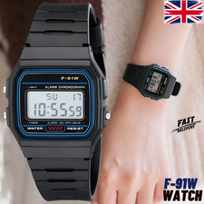 Smart Class Digital Watch F91 Water Splush F91 Look with Resin Strap in Black