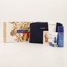 Clarins Men Luxury 4 Products Skincare Hydration Moisturiser Gift Set & Wash Bag