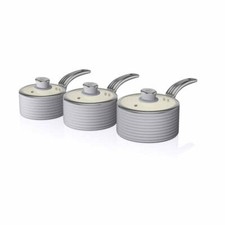 Swan Retro 3 Piece Saucepan