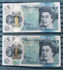 Two AK47 Serial Numbered £5 Notes. Used But Good Condition.