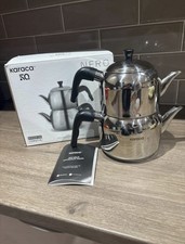 Karaca Nero Steel teapot set