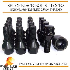 Black Wheel Bolts & Locks 12+4