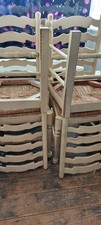 Shabby chic ladder back chairs with rush seats x 4