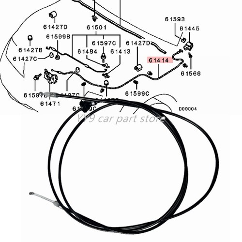Hood bonnet release cable - bonnet,