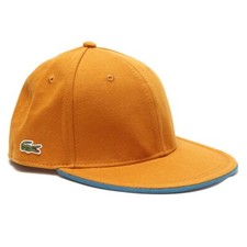 Lacoste Men's L!VE Flat Brim Hat Cap in Orange, Size M BNWT 