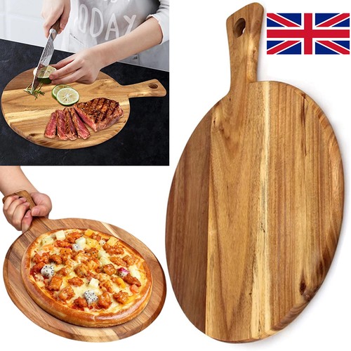 Large round wooden pizza board - wooden,