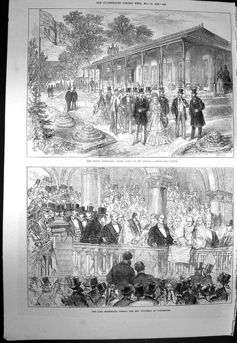 Old antique print 1873 - print, vienna