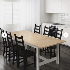 IKEA Norden Extendable Solid Birch Dining Table Seats 6-8/10