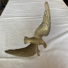 Vintage Brass Eagle on Log
