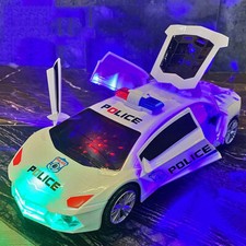 Police Car Toy for Kids with Lights & Sounds Automatic Bump & Go Toy Cars Boys