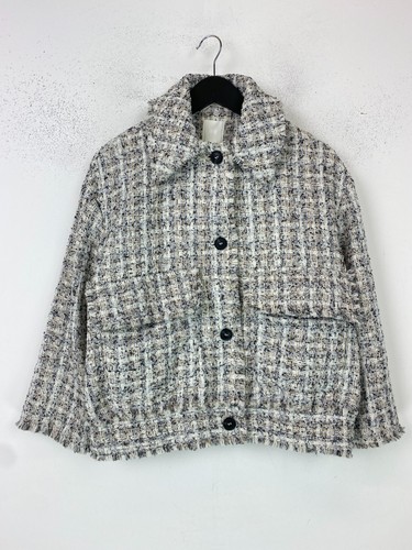 Cream multi cropped tweed - cream,
