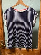 La marquise women’s top t shirt blue and white striped in size large