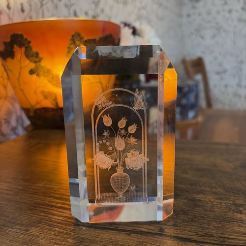 Laser etched crystal - a,