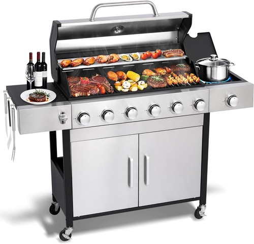 Burner propane gas bbq grill - 6-burner,