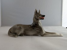 Lomonosov Alsatian or German Shepherd Dog Figurine USSR Porcelain