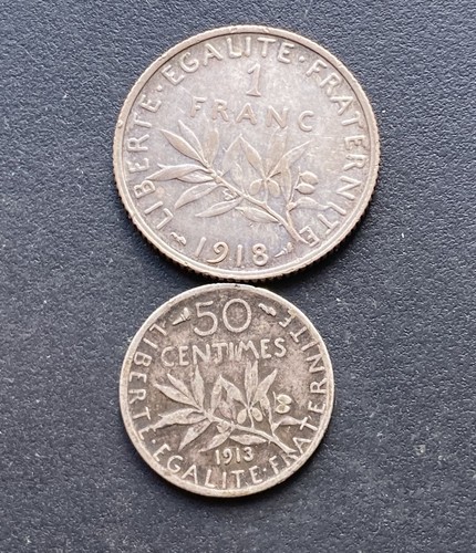 Silver french coins franc - silver,