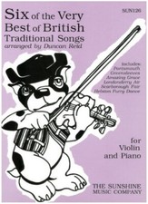 Six of the very best of British Trad Songs __Violin & Piano  Music book for kids
