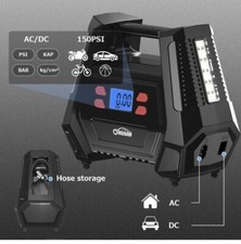Tyre Inflator Air Compressor with 12V AC/240V DC car tyre Pump 150 PSI car