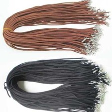 10pc Leather Necklace Lobster Clasp Rope Cord String Brown For Pendants DIY HOT