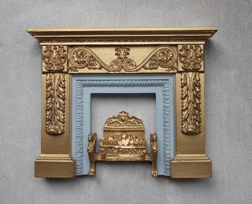 Dolls house victorian fire - dolls,