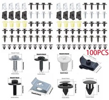 100 Pcs Clips Retainer Screws Push Pin U Nut Rivet Fastener Bumper Engine Fender