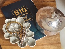 Vintage Debenhams silver plated jewellery box with lid, elegant, classy, 80s