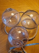 3 X vintage lavender glass fishing floats 5" Diameter Nice Condition