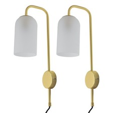 Set of 2 Modern Satin Brass