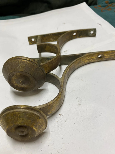 Pair large antique brass - pair,