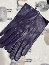 Ladies M&S Leather Gloves Size Medium Purple