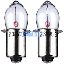 CLEAR PRE FOCUS 6v TORCH LIGHT BULB TWIN PACK 500mA Flange Fitting