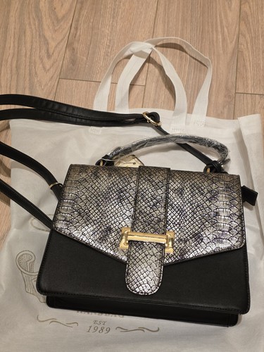 Moda small black - faux, leather