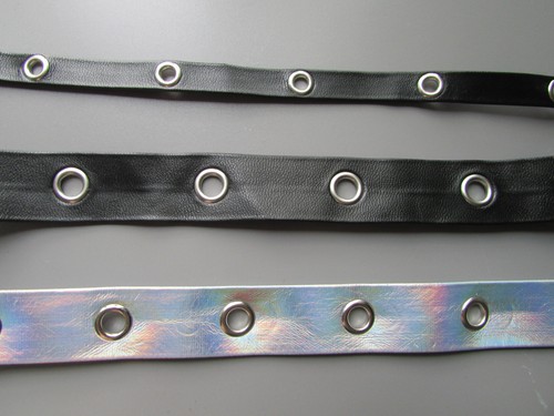 Black pleather eyelet - pleather,