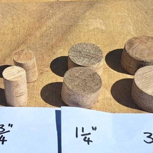 Oak plugs one and - plugs, (one