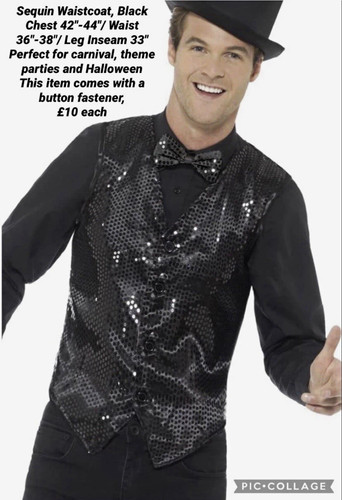 Men black sequin waistcoat - men’s,