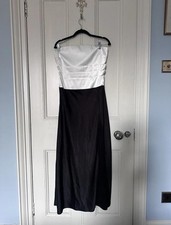 Meshki Two Tone Strapless Maxi Dress Black White Size L Elegant Evening Gown